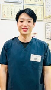 くろき鍼灸整骨院（芦屋市）の柔道整復師の免許証の下での原先生