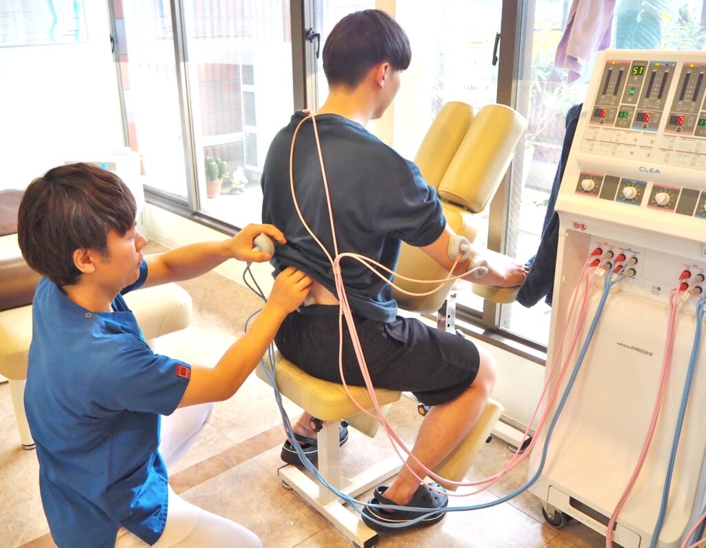 干渉波電気機器を用いての施術