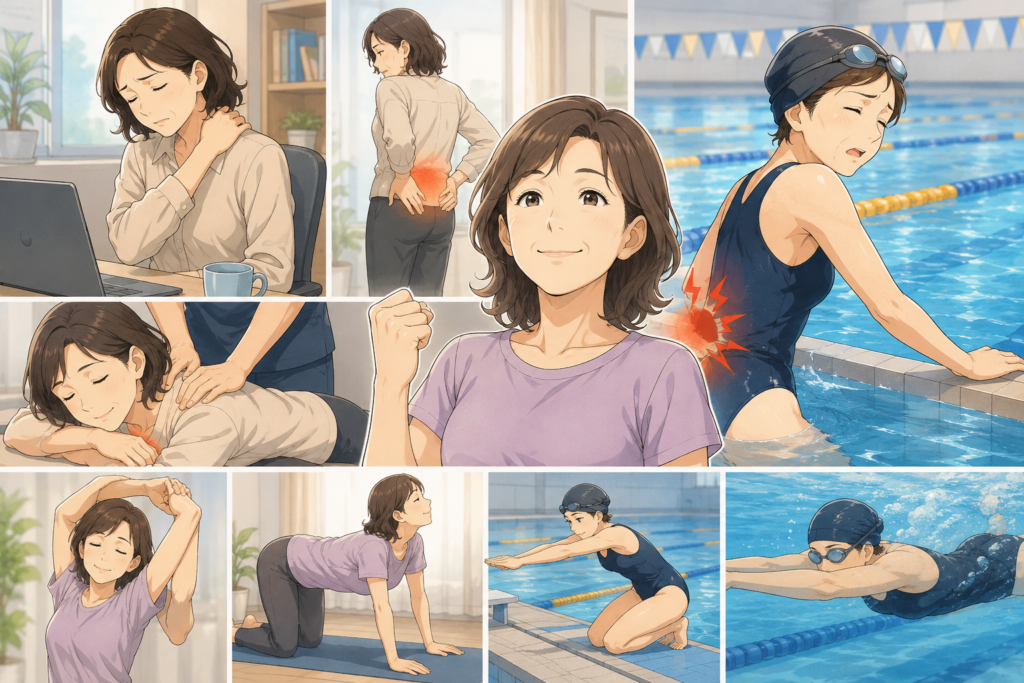 50代女性の水泳時の腰痛